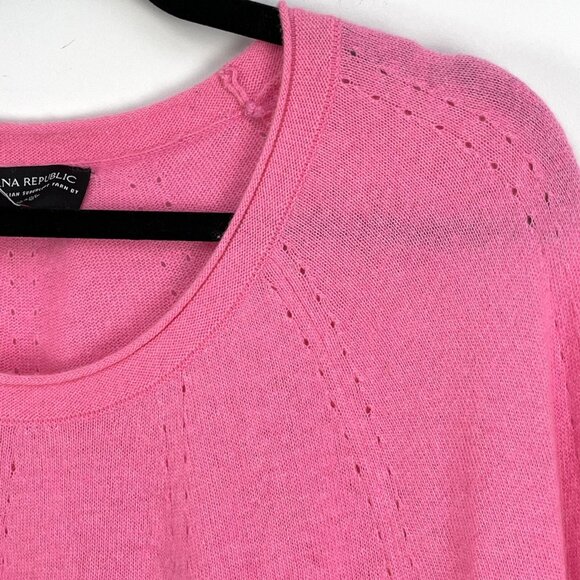 Banana Republic Womens Large Filpucci Fine Italian Superloft Yarn Pink Sweater - Picture 9 of 12
